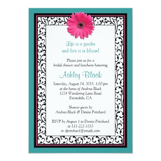 Bridal Shower Invitations Teal 4