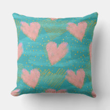 Teal & Pink Hearts