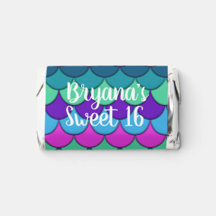 Teal Pink Purple Mermaid Beach Birthday Party Hershey's Miniatures