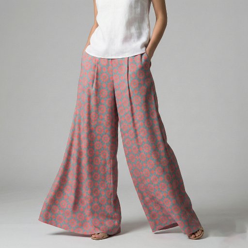 Teal Pink Red Geometric Mosaic Bohemian Pattern Fabric