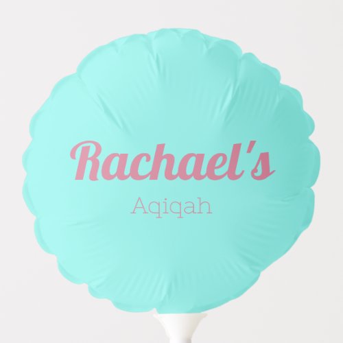 Teal Pink Solid Color Plain Aqiqah Baby Shower Balloon