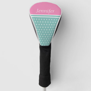 Teal Pink Womans Personalized Golf Head Cover