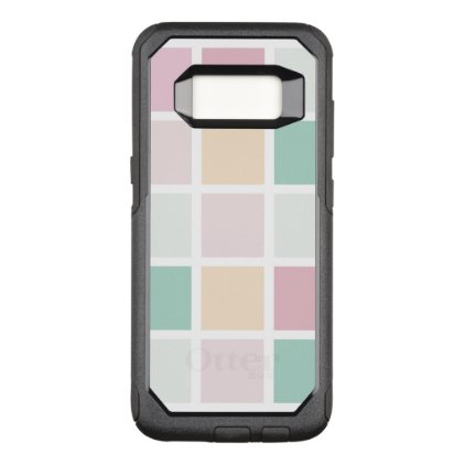 Teal Pink Yellow White Modern Square Pattern OtterBox Commuter Samsung Galaxy S8 Case