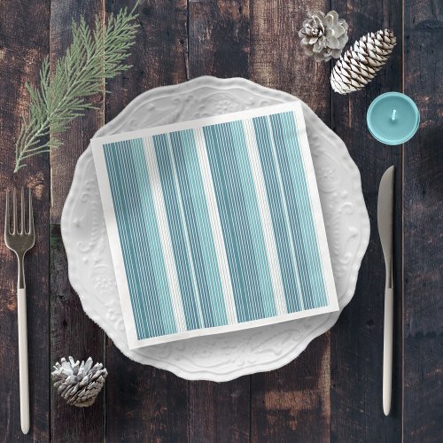 Teal Pinstripe Christmas Pattern28 ID1009 Paper Dinner Napkins