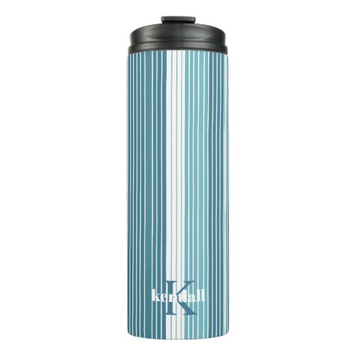 Teal Pinstripe Christmas Pattern28 ID1009 Thermal Tumbler