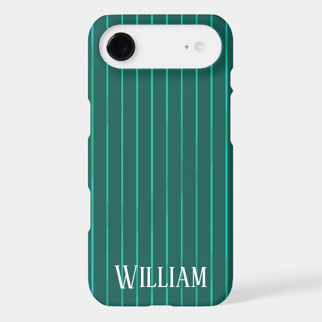 Teal pinstripes Case-Mate iPhone case (Back)