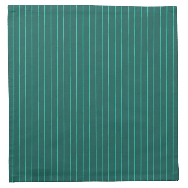 Teal pinstripes cloth napkin (Front)