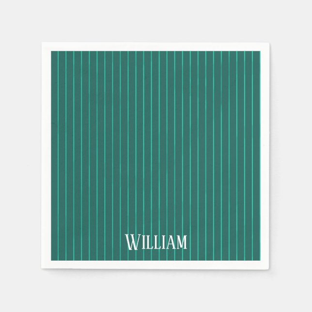 Teal pinstripes napkins (Front)