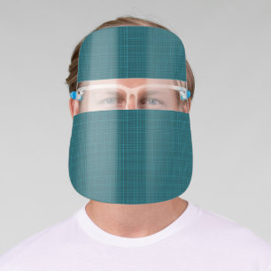 teal plaid face shield