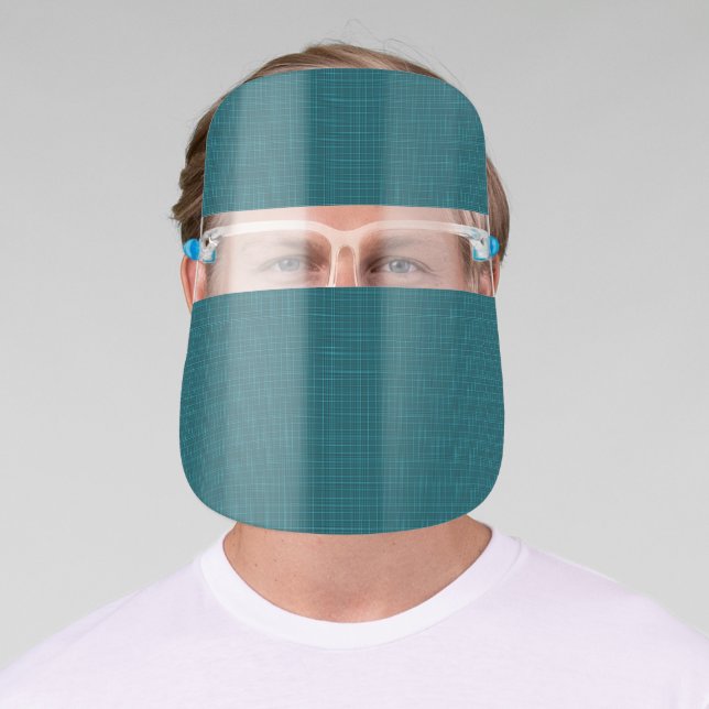 teal plaid face shield (Insitu)