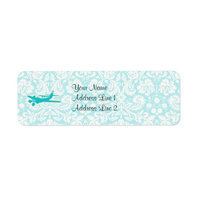 Teal Plane Label (Front)