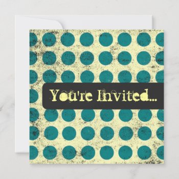Teal Polka Dot Background Invitations by AllyJCat at Zazzle