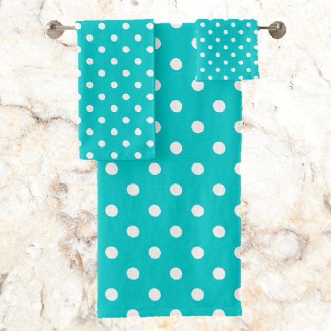 Teal Polka Dot Bath Towel Set (Creator Uploaded)