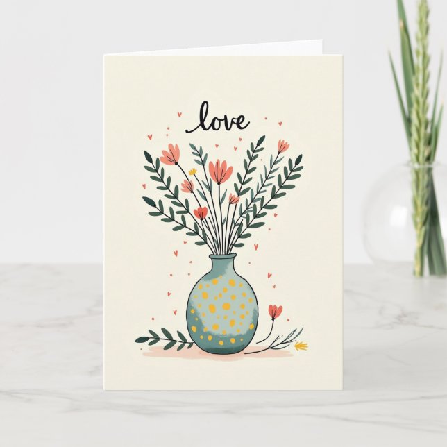 Teal Polka Dot Birthday Card (Front)