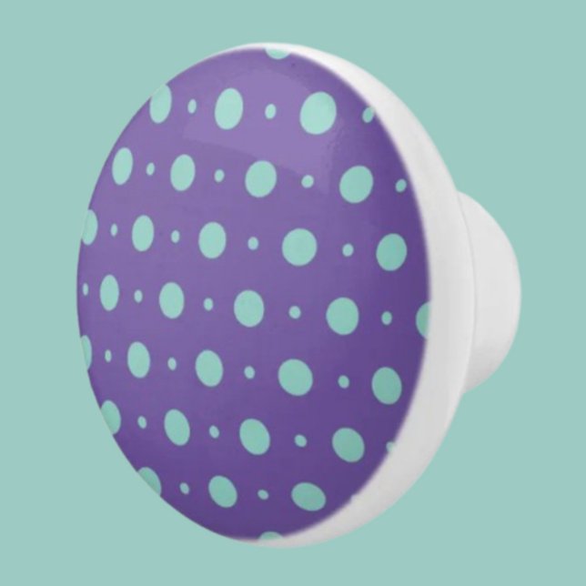 Teal Polka Dot Ceramic Knob – Playful Pop (Creator Uploaded)