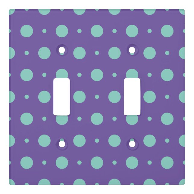 Teal Polka Dot Light Switch Cover (Front)