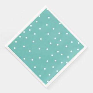 Teal Polka Dot Pattern Minimalistic Paper Dinner Napkins