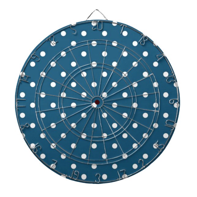 Teal Polka Dots Dartboard With Darts (Front)