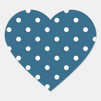 Teal Polka Dots Heart Sticker