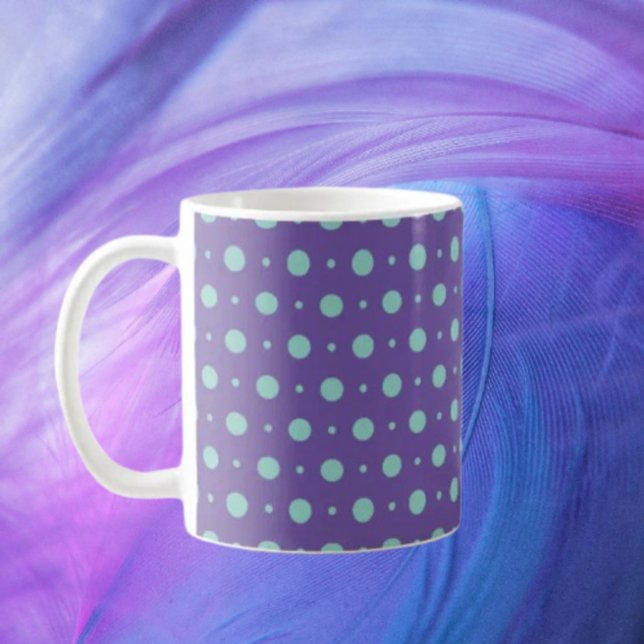 Teal Polka Dots on Purple Classic Mug (Creator Uploaded)