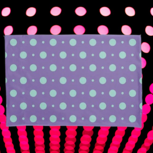 Teal Polka Dots on Purple Pillowcase (Creator Uploaded)
