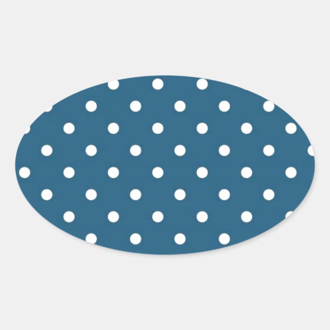 Teal Polka Dots Oval Sticker (Front)