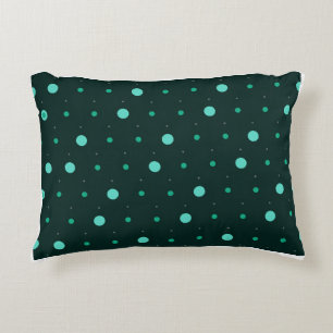 Teal Polka Dots Seamless Pattern Accent Pillow