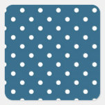 Teal Polka Dots Square Sticker