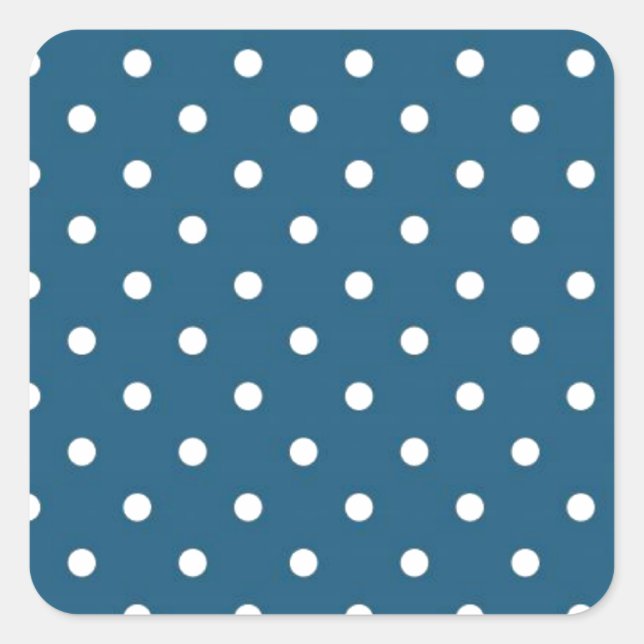 Teal Polka Dots Square Sticker (Front)