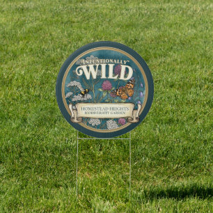Teal Pollinator Wild Garden Custom Yard Sign
