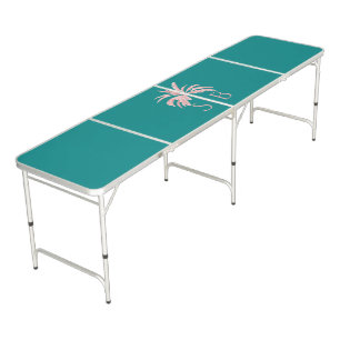Teal Pong Table Logo Center