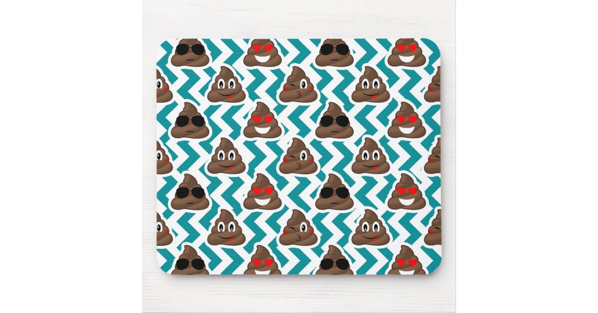 Teal Poop Emoji Pattern Mouse Pad Zazzle