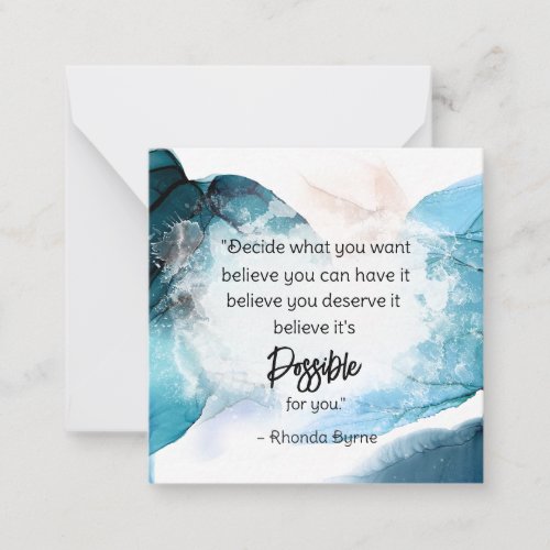   Teal POSSIBLE Quote  AP62  Note Card