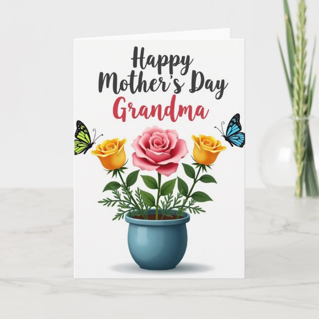 Teal Pot Of Love Mothers Card (Front)