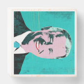 Teal President Biden Pop Art Wooden Box Sign (Front Vertical)