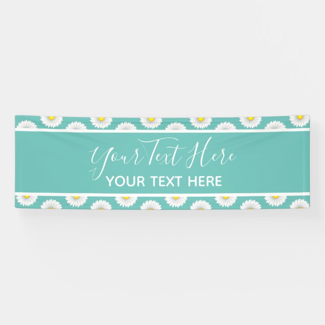 Teal Pretty Little Daisy Banner (Horizontal)