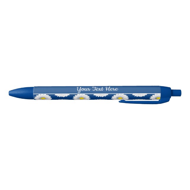 Teal Pretty Little Daisy Custom Blue Ink Pen (Bottom)