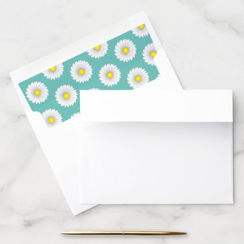 Teal Pretty Little Daisy Envelope Liner