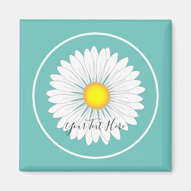 Teal Pretty Little Daisy Magnet (Front)
