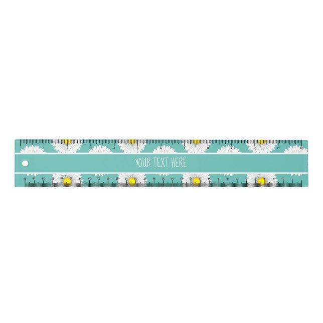 Teal Pretty Little Daisy Ruler (Front)