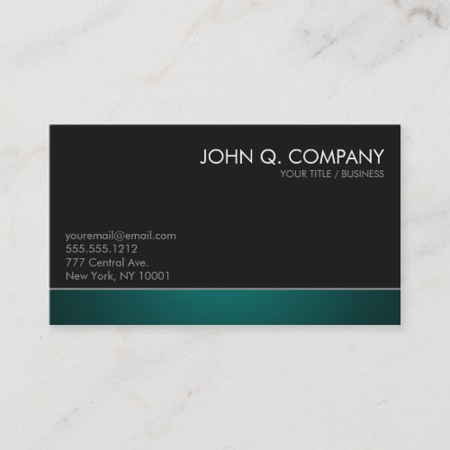 Teal Professional Dark Business Card _ custom