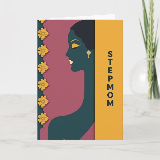 Teal Profile Sweet Mothers Day Card (Front)