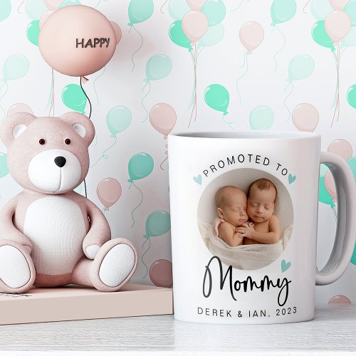 Teal Promoted to Mommy  Photo Gift Mug