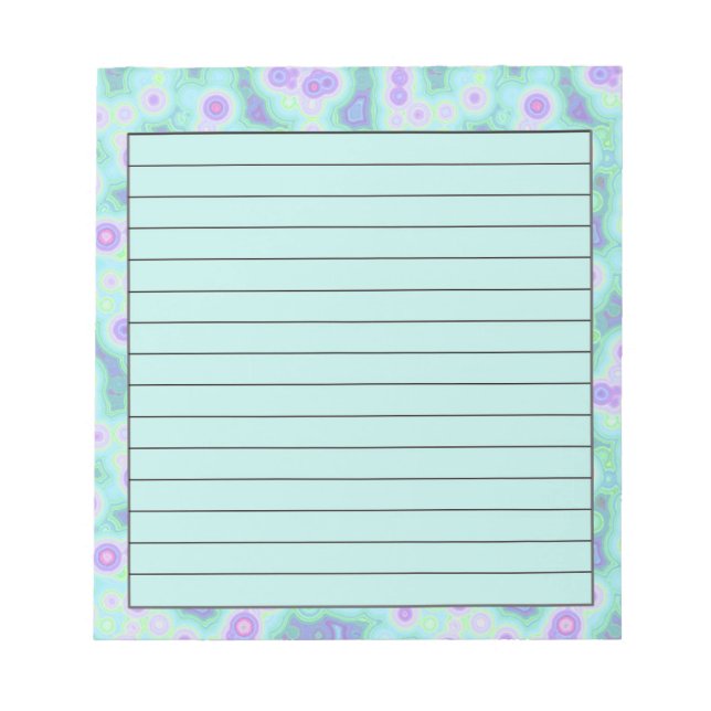 Teal psychedelic notepad (Front)