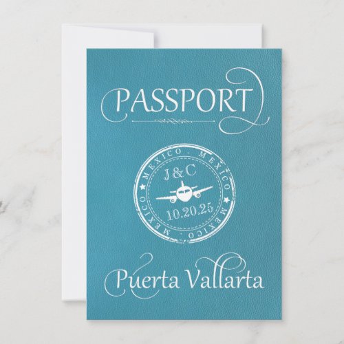 Teal Puerta Vallarta Passport Save The Date