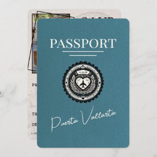 Teal Puerta Vallarta Passport Save The Date