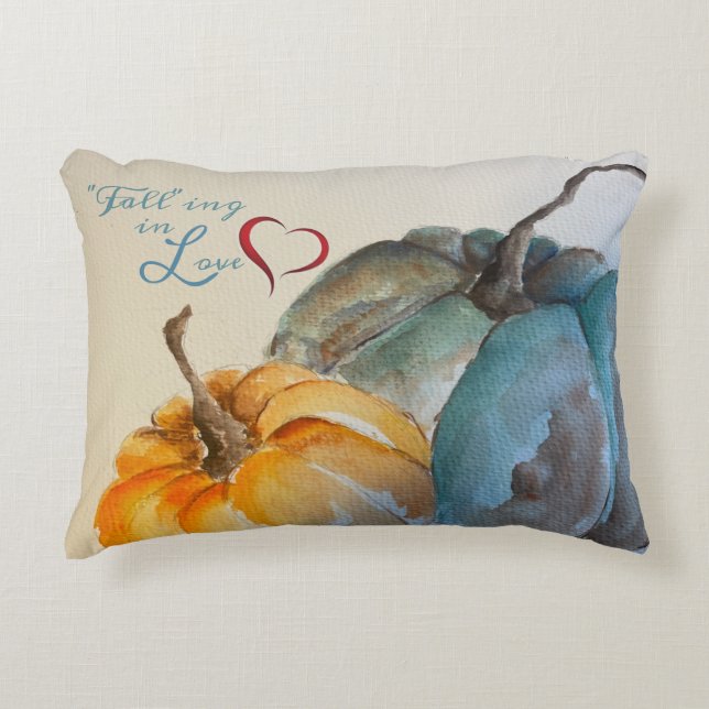 Teal Pumpkin Accent Pillow (Front)