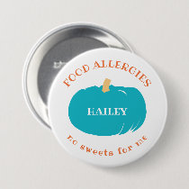 Teal Pumpkin Allergy Alert Kids Halloween Custom Button