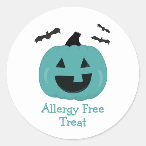 Teal Pumpkin Allergy Free Classic Round Sticker