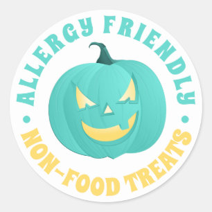 Teal Pumpkin Allergy friendly Non Food Treats Clas Classic Round Sticker